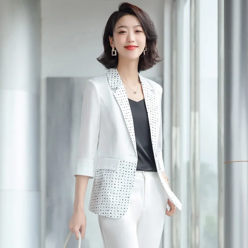노란색 서양식 전문 여성 세트 용수철, 슬림핏 한국 버전, 실루엣 스커트 정장, 부드러운 여름 시즌