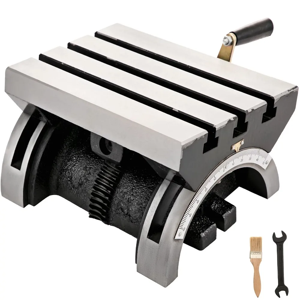 

7x5inch Tilting Angle Milling Machine 0-90°Adjustable Swivel Angle Plate with 3 T-slots and an Adjustable Crank Handle