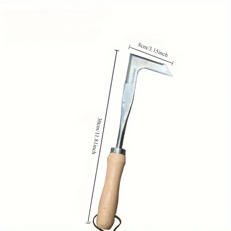 Stainless Steel Manual Weed Puller Gardening Rake Hand Weeder Rake Sharp Tines Grass Rooting Weeding Tool Easily Removing Weeds