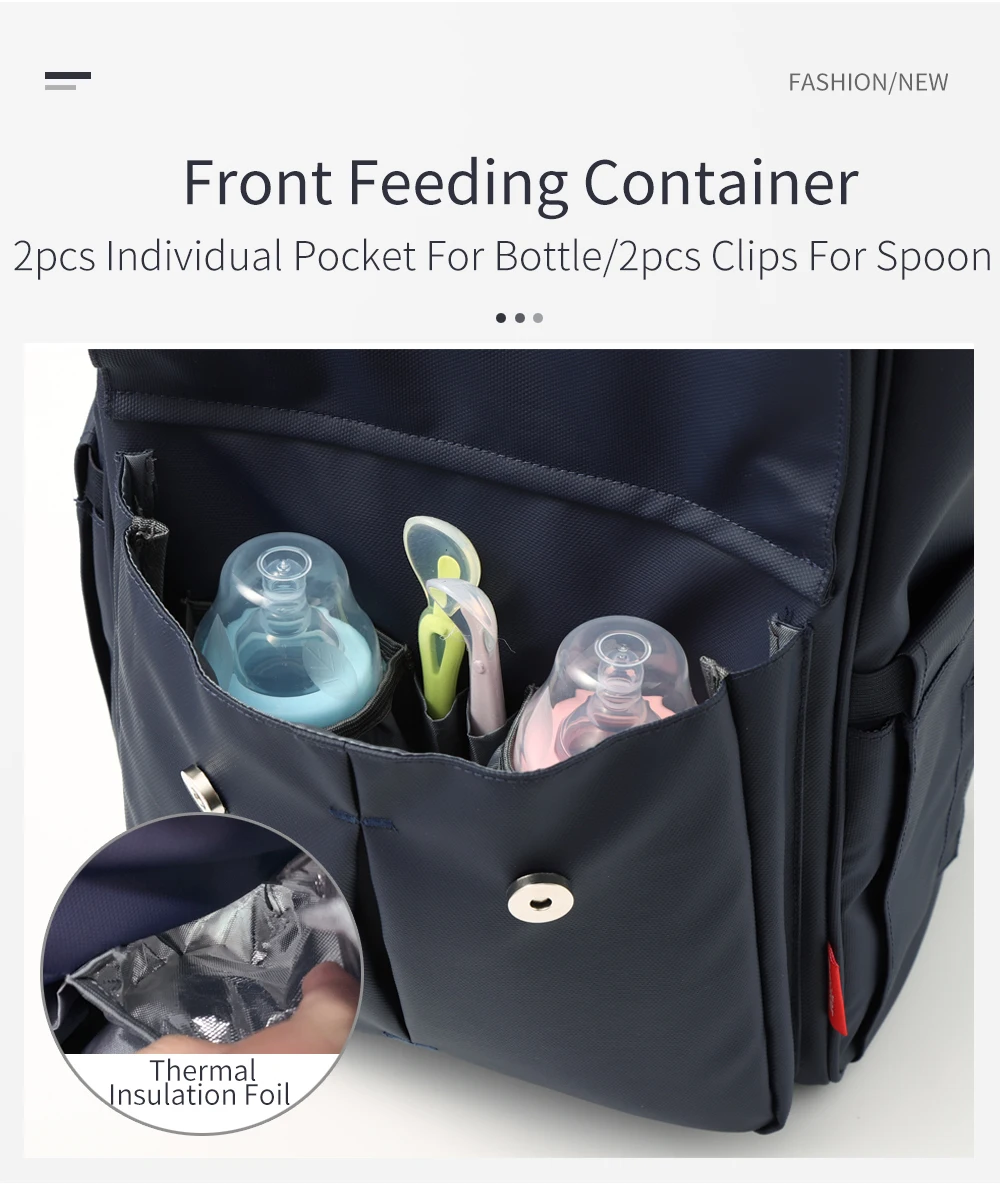 INSULAR Baby Diaper Bag Mom Maternity Packsack Infant Stroller Nappy Backpack Nursing Changing Bag Large Capacity Multi-function 5