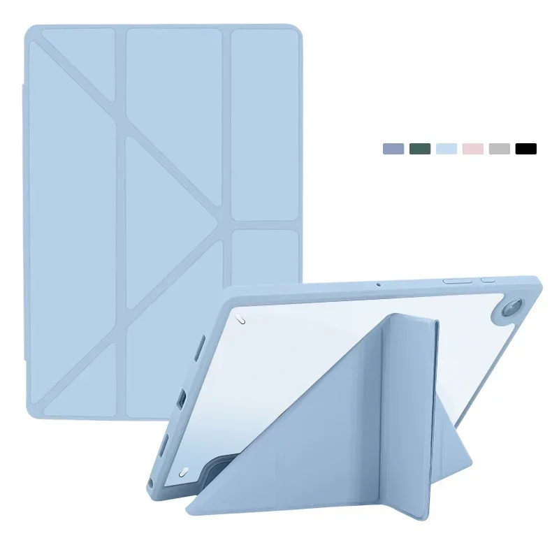 Clear Shockproof Stand Leather Tablet Case Cover - Hard Transparent Design