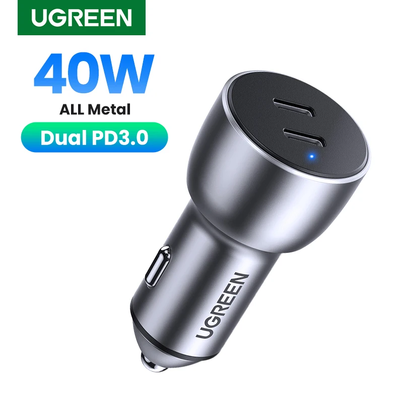 Ugreen 36W Quick Charge 4.0 3.0 QC USB Car Charger for Xiaomi QC4.0 QC3.0 Type C PD Car Charging for iPhone 14 13 12 PD Charger