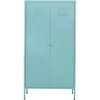 2 Magnetic Doors Steel Wardrobe Kids Closet Storage Accent Cabinet with Hanging Rod and 2 Laminate,Metal Children Tall Storage 6