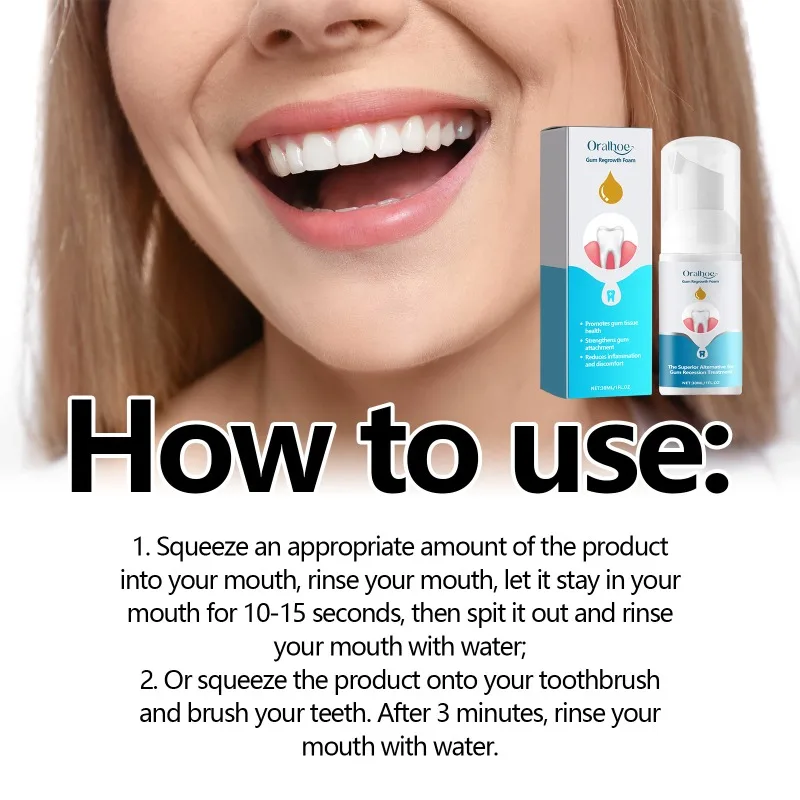 Gum Regrowth Foam Brighten Whitening Yellow Teeth Toothpaste Foam Cleaning Effective Removing Tooth Stain Oral Cleaning Product 5