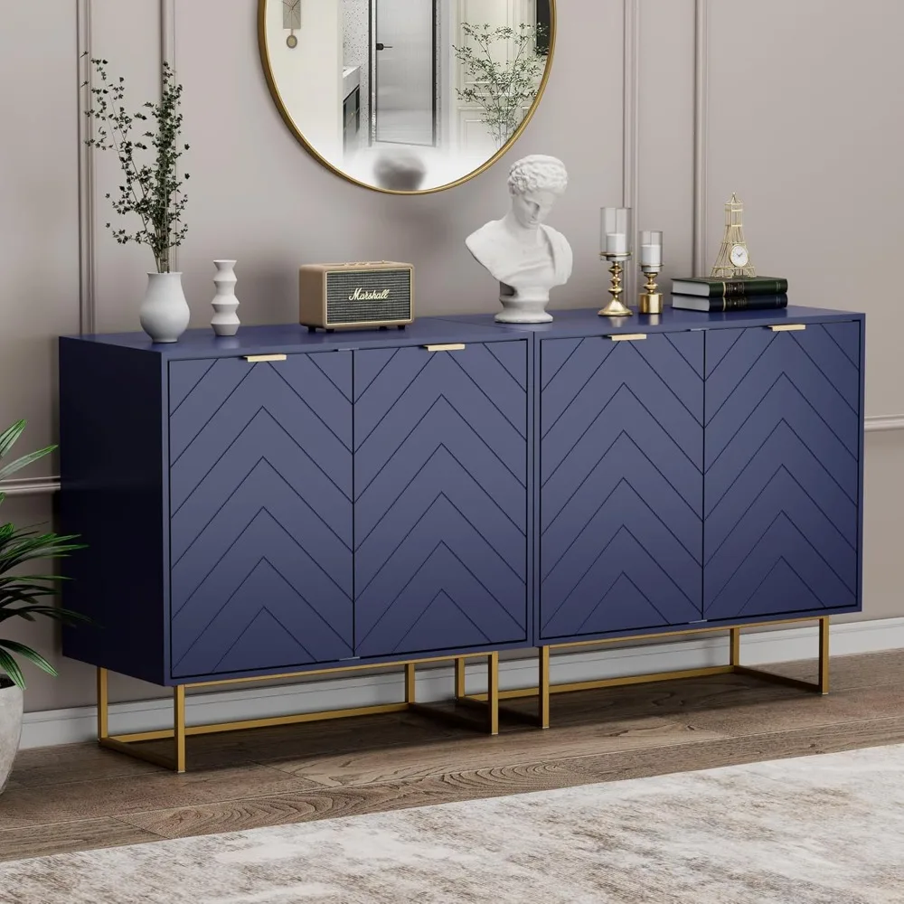 Sideboard Cabinet Buffet Cabinet with Storage Set of 2 Sideboard Storage Cabinet Adjustable Shelf Accent