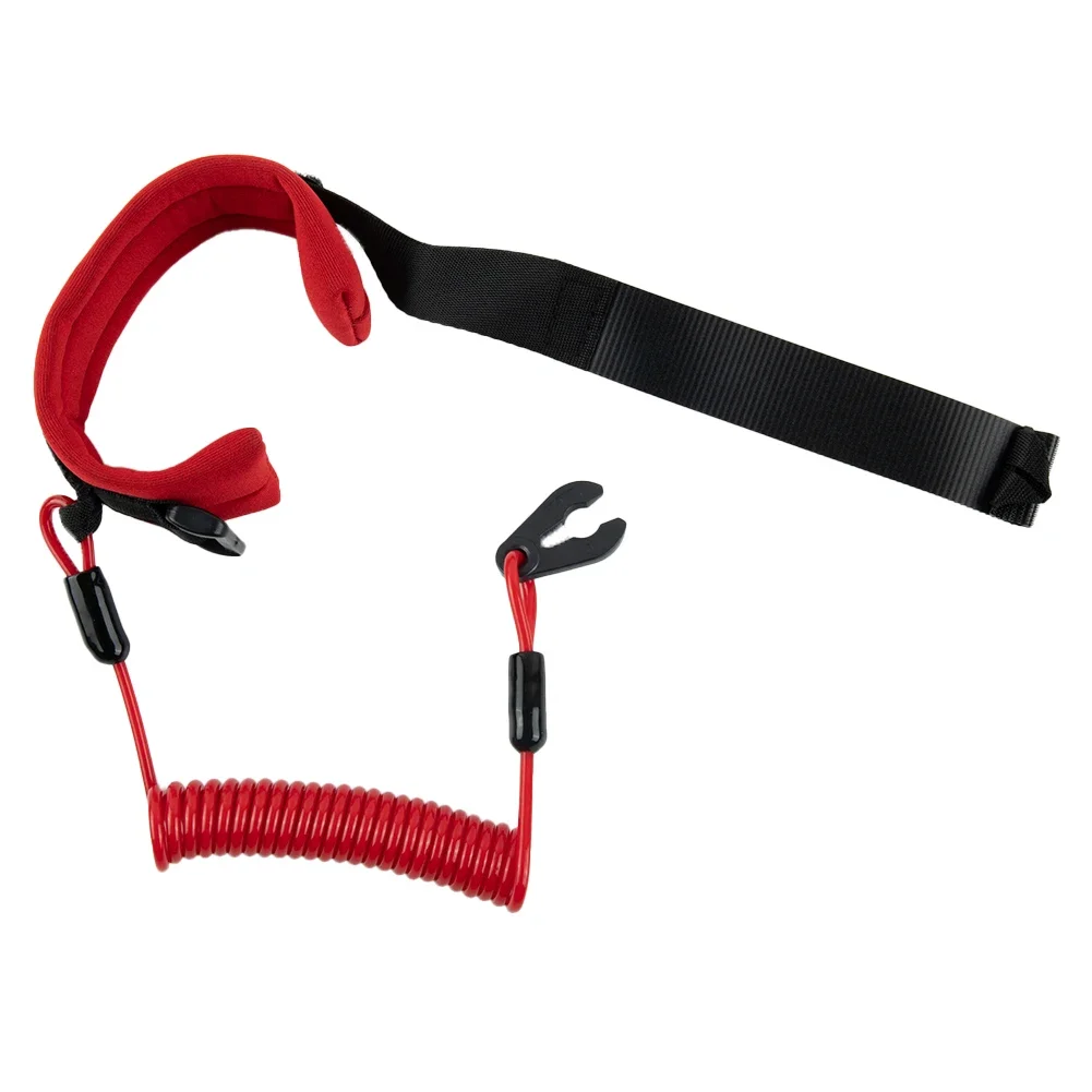 1pc Floating Wrist Lanyard For Kawasaki Jet Ski Durable PU Cord With Aluminum Alloy Buckle motorboat engine stop lanyard