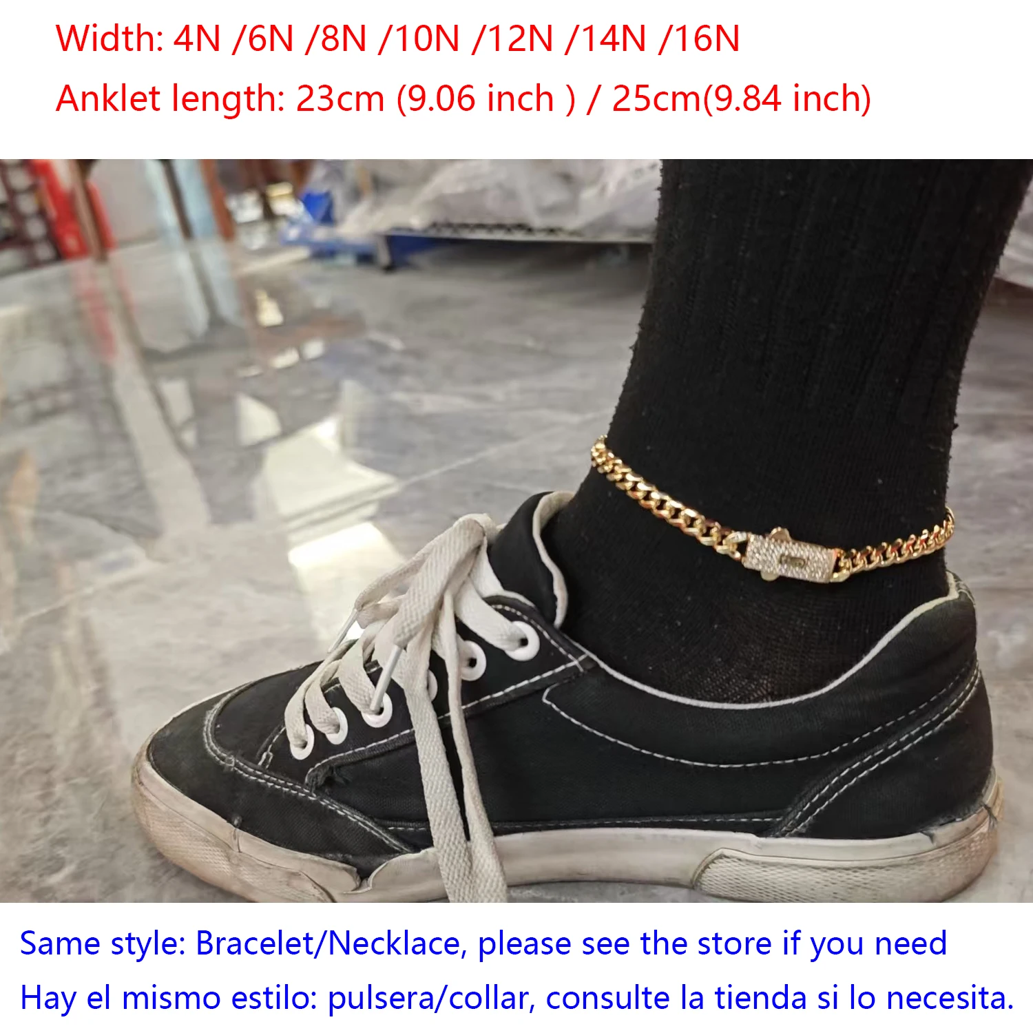 Silver Anklet Bracelet Ankle Chains Cubic Zirconia Anklet Beads Anklet Fashion Accessories Men and Women Anklets Foot Jewelry Party Gift Anklet 23cm/25cm Series