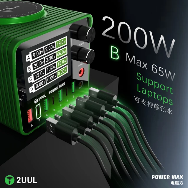 باور سبلاي 2UUL PC01 بقوة 200 وات (شحن سريع 65W + باور سبلاي ) 3