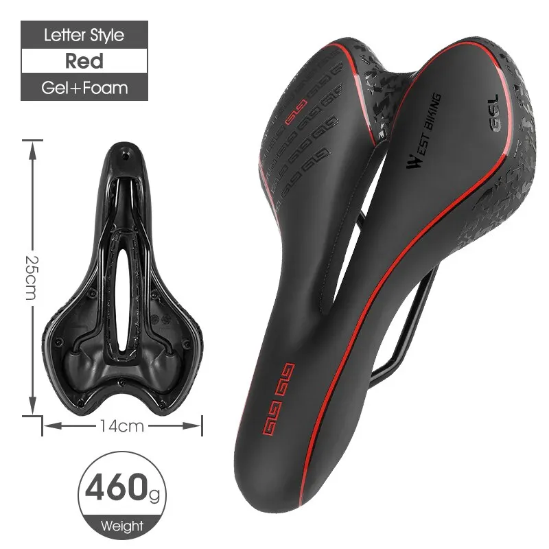WEST BIKING selle de vélo de route ultralégère VTT siège de course vague selle de vélo de route pour hommes doux confortable vtt accessoire de cyclisme