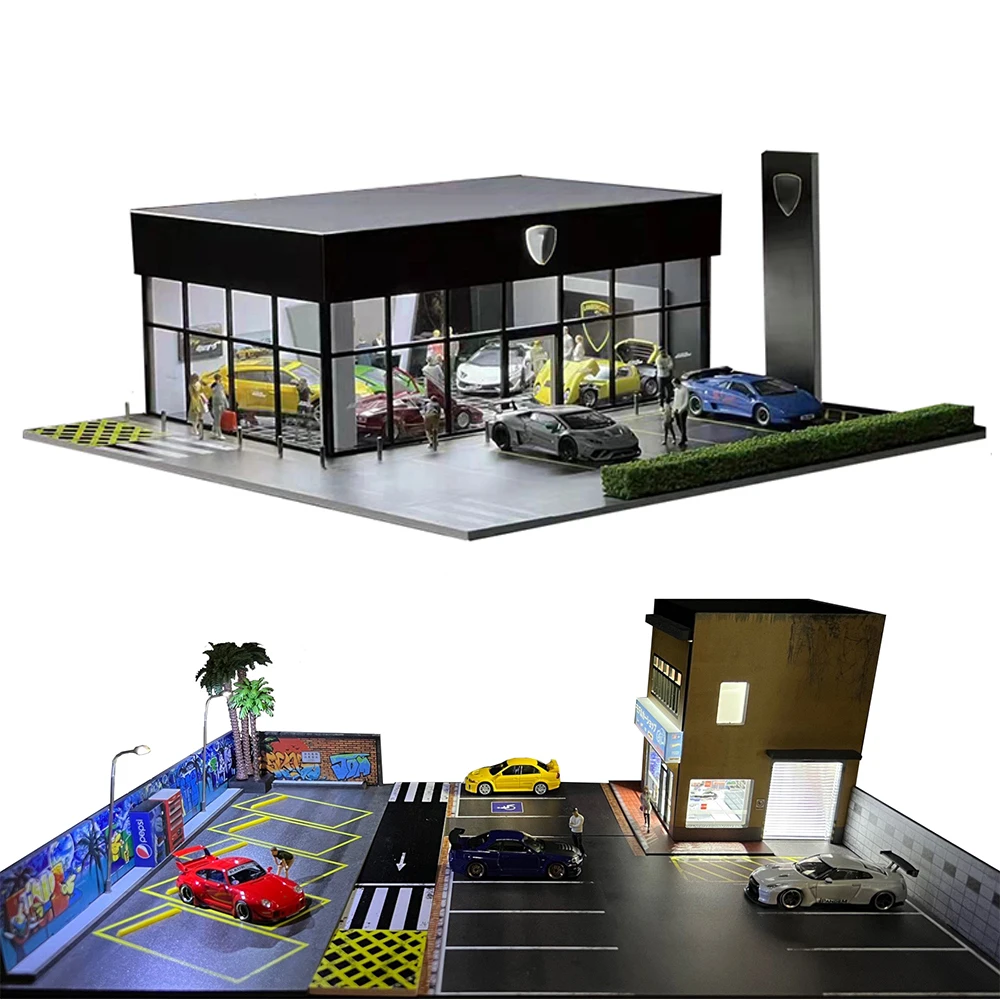 Vitrine / Diorama Garage Pour Voitures Miniatures 1:64 - Décoration Et Présentation De Collection