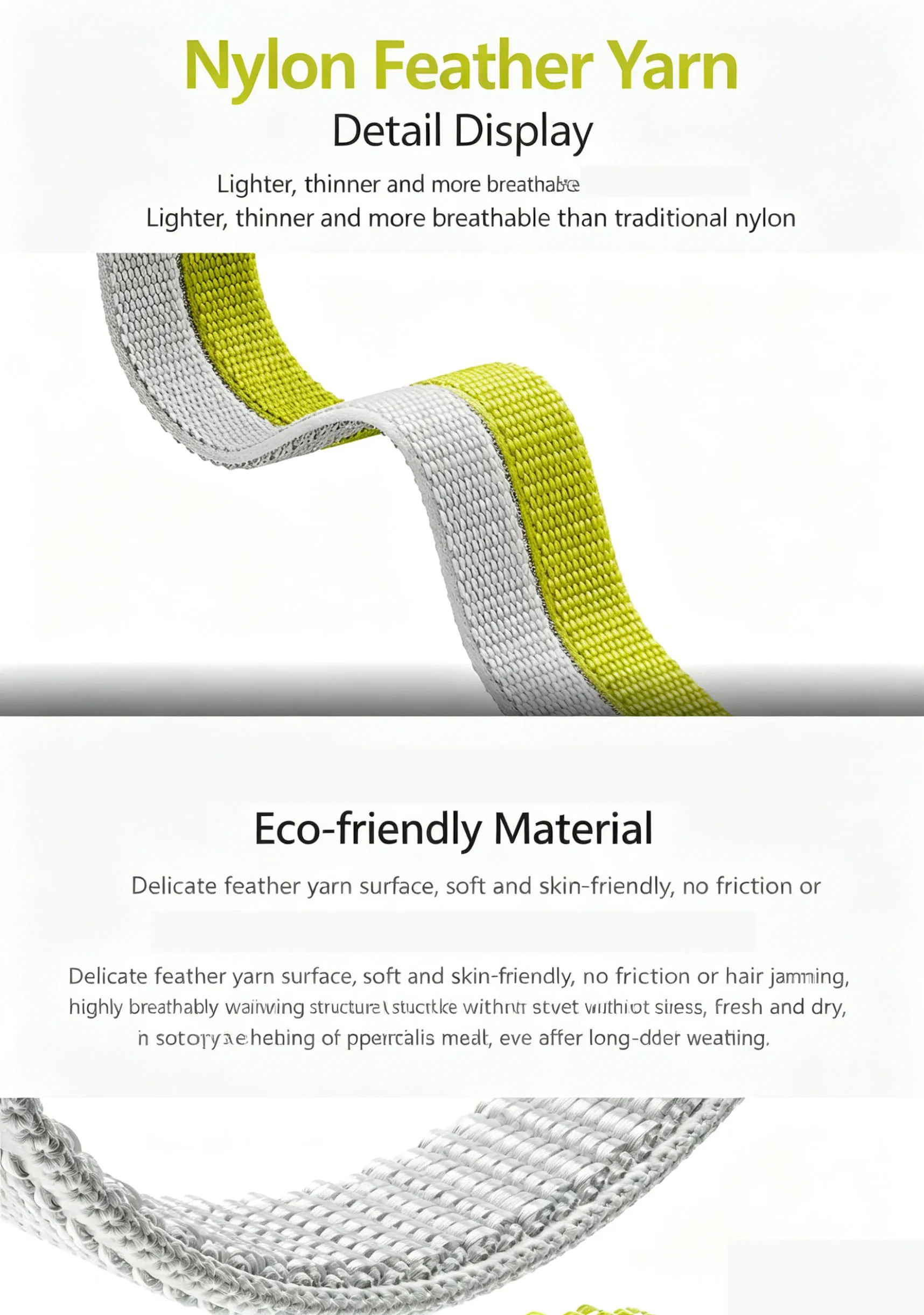 Nylon Loop Strap Sport Wristband, 20mm/22mm