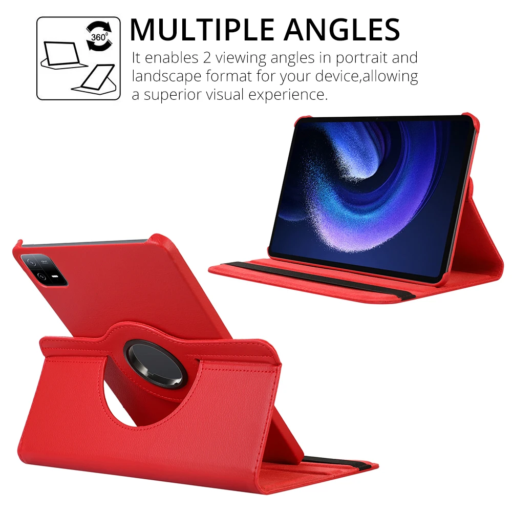 For Xiaomi Pad 6 Case Xiaomi Pad 6 Pro Case Rotating Folio Flip Stand PU  Leather Cover for Xiaomi Mi Pad 6 11 inch Tablet Funda - AliExpress