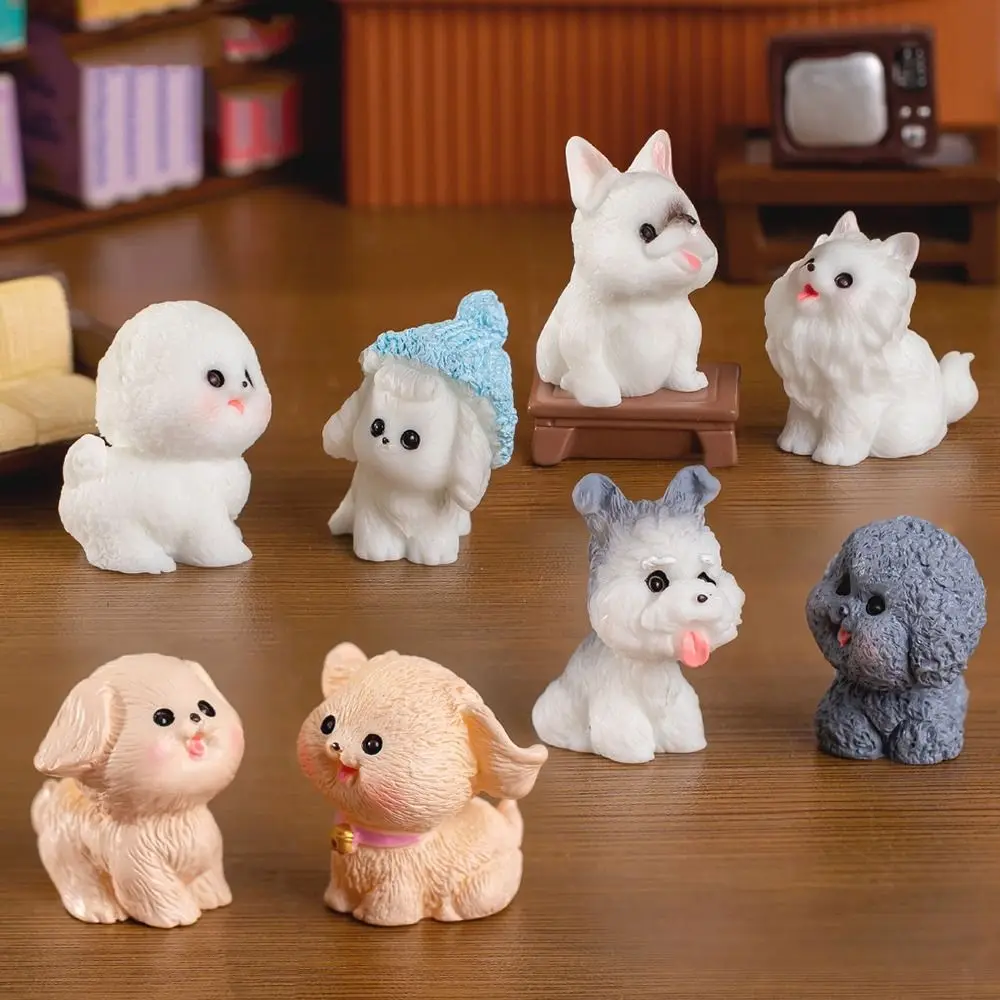 Charming Puppy Miniature Sculpture - Adorable Animal Ornament and Desk Accessory