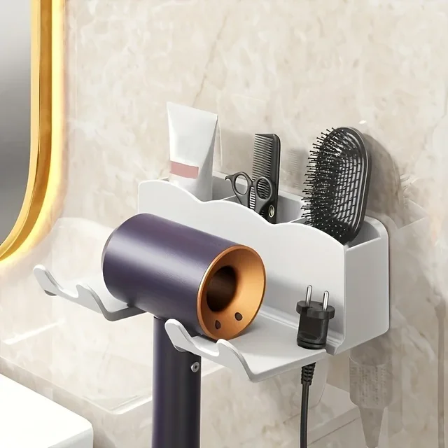 Hair dryer storage rack, for bathroom 2
