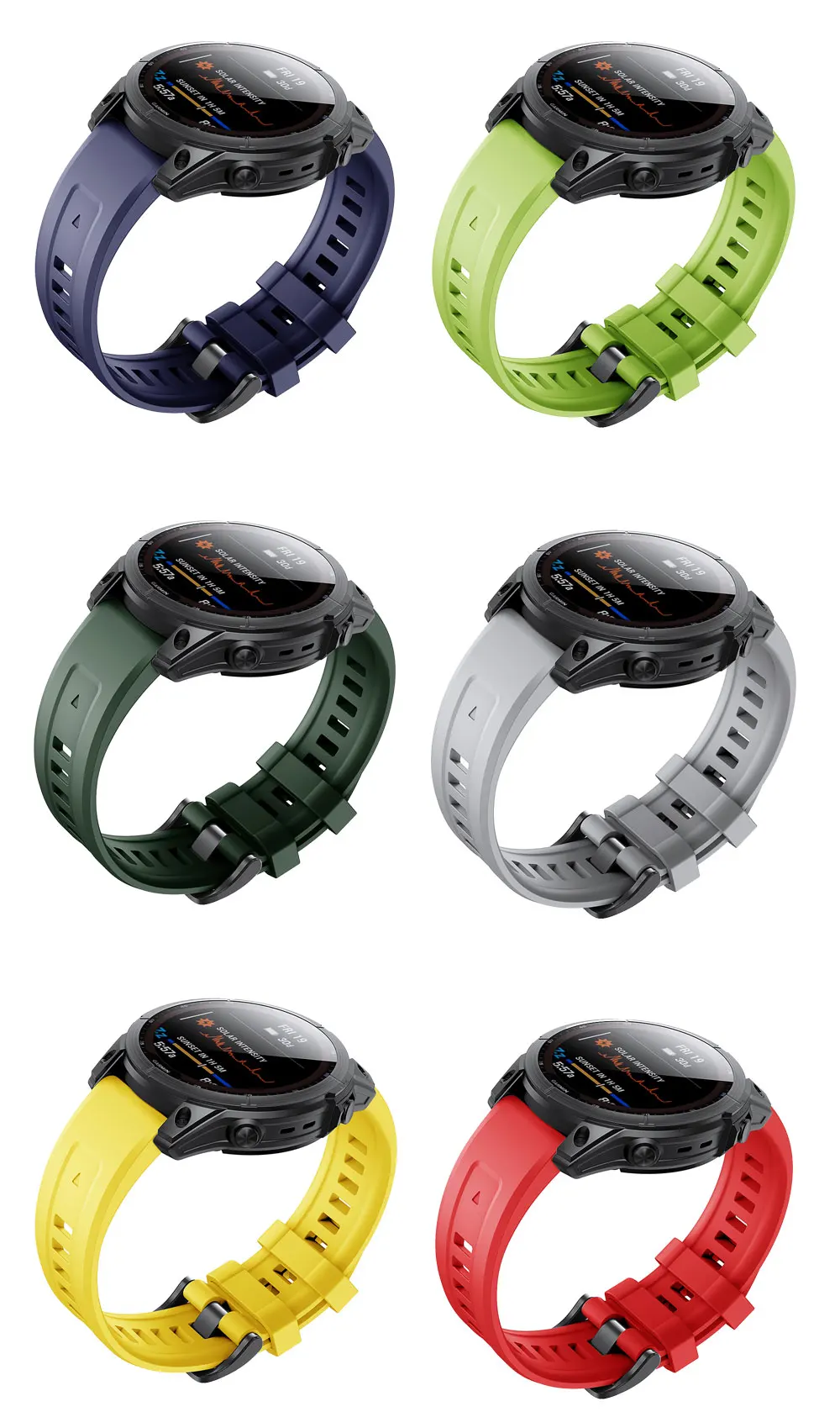 26 22MM Official Watchband for Garmin Fenix 7 7X Epix/Coros VERTIX/VERTIX 2 Watch Quick Release Silicone Easyfit Wristband Strap