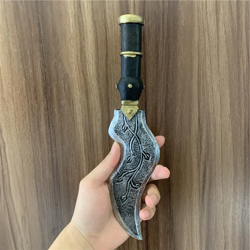Dagger Leaves Rune Sword Prop - Cosplay Weapon for Kids Safe PU Halloween Role Play