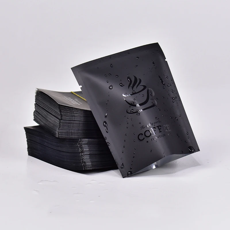 TETP 100Pcs 손으로 양조 커피 분말 포장 가방 기계 핫 인감 차 휴대용 교수형 귀 커피 포장 호일 가방
