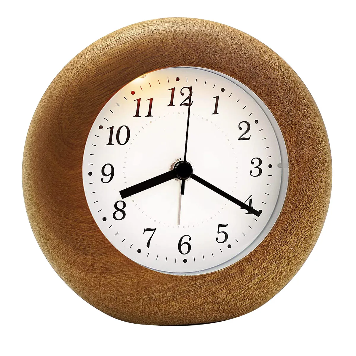 AnalogueAlarmClockWithoutTickingWoodenAlarmClockwithSnooze
