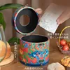 Creative Circular Leather Roll Paper Tube Restaurant Desktop Tissue Bucket Bathroom Tissue Storage Box 3