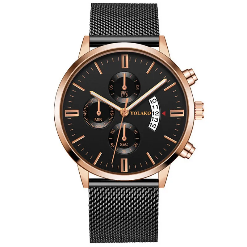 New Arrival Watch for Men Temperament Ultra-thin Mesh Belt Men's Watch High-end Business Round Luminous Relojes Para Hombre 
