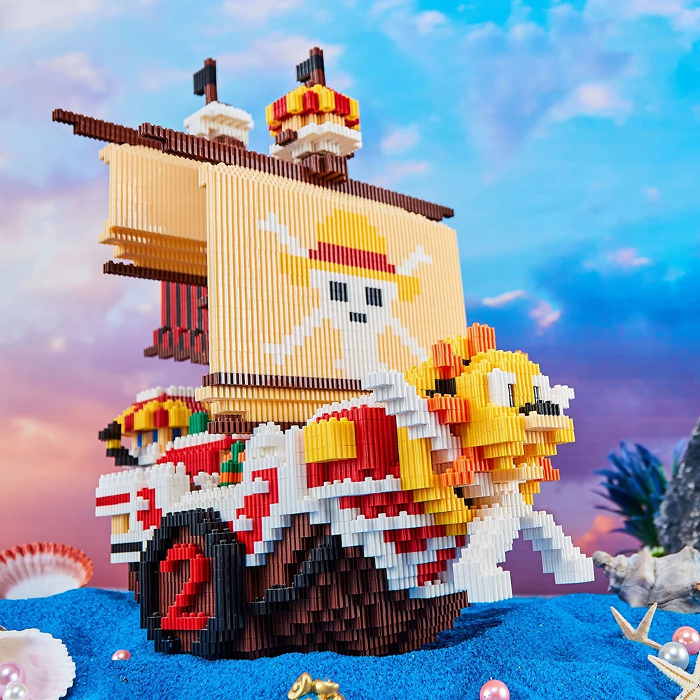 

One Piece Connection Building Blocks Thousand Sunny Pirate Ship Linkgo Micro Bricks Figures For Kids Friend Christmas Gift