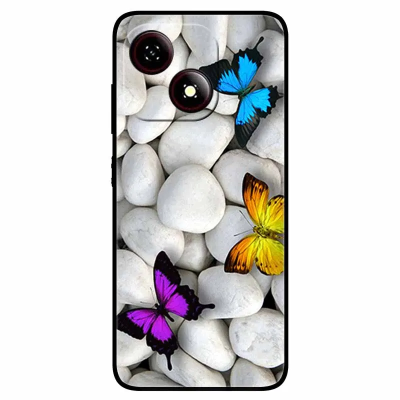 Black TPU Silicone Phone Case with Lovely Soft Painted Design