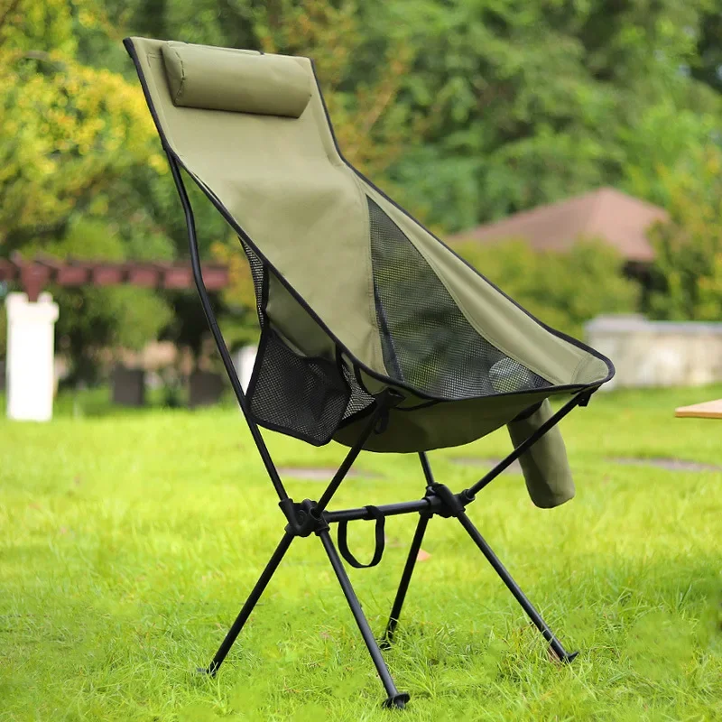 High Back Lightweight Camping Chairs Portable Folding Trespass