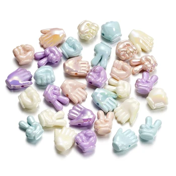 5pcs/Bag AB Color Transperant Luminous Bead Finger-guessing Game Beads Cute Loose Spacer Beads For DIY Children Crafts Findings