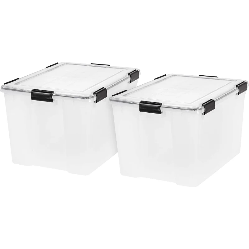 

IRIS USA 2Pack 74qt WEATHERPRO герметичный пластиковый контейнер для хранения с крышкой и заклепкой и надежными фиксирующими пряжками