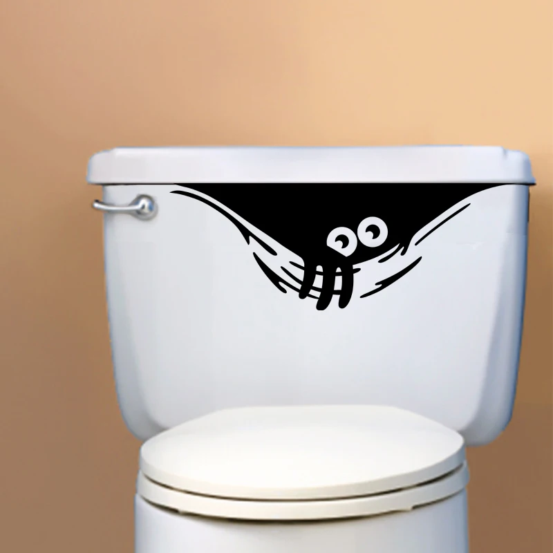 T610 # Peeking Monster Funny Toilet Stickers Cartoon Child Urination Toilet Coperchio Wc Door Sticker Rimovibile Autoadesivo Decor