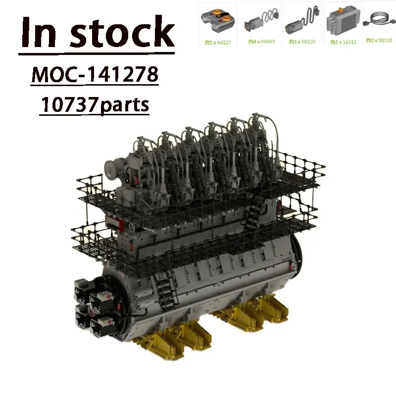 

MOC-141278-Stroke Marine Diesel Infrared VersionEngine Assemble Patchwork Building Blocks Model • 10737 Parts Giant Engine