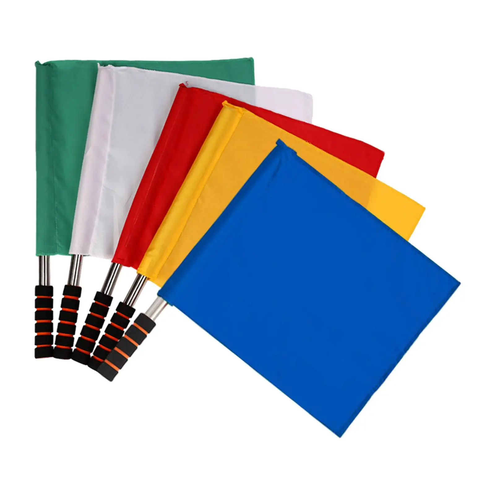 

3 Pieces Referee Flags Sports with Stainless Steel Pole Training Football Linesman Flags Match Training Flags Coach