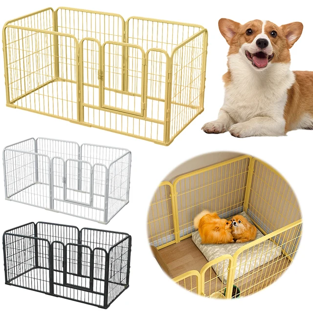 6 Panels Exercise Puppy Kennel Cage Foldable Heavy Duty Dog Cage Heavy Duty Dog Exercise Fence for Dog Cat Rabbit Pet Exercise 2