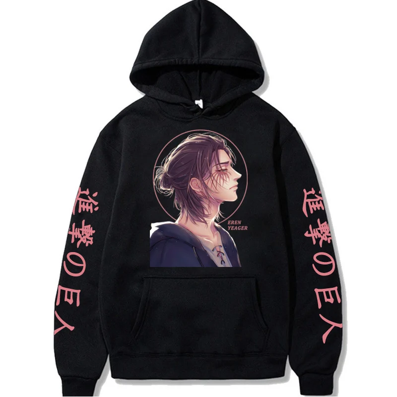 

Attack on Titan Final Season Anime Hoodies Harajuku Eren Yeager Sweatshirts Unisex Cartoon Grahphic Printed Pullover Casual Tops
