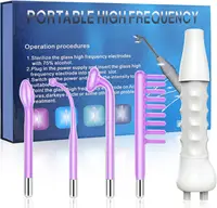 4pcs Violet Tubes High Frequency Facial Wand Portable Handheld Purple High Frequency Facial Machine Remove Wrinkles Acne 1