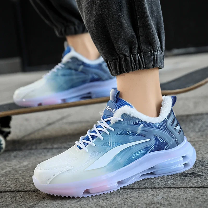 

Кроссовки мужские с перекрестной шнуровкой, Вулканизированная подошва, Короткие Плюшевые, Повседневная теплая дышащая обувь, хит продаж, 2023