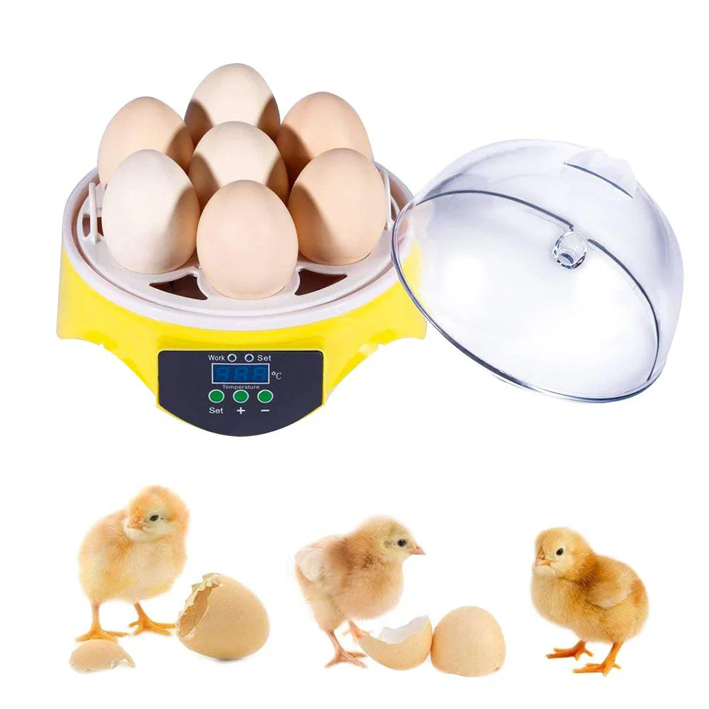 

7 Eggs Chicken Hatchery Household Brooder Incubator Hatching with Automatic Turning