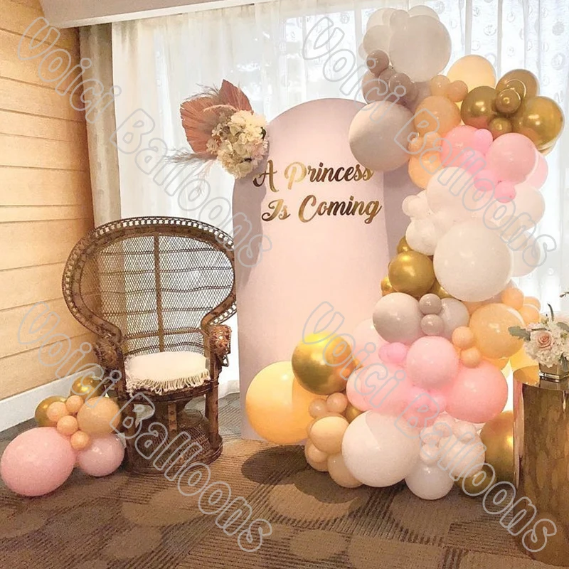 

155PCS Cream Peach White Golden Balloon Decor Wedding Party Decoration Valentines Bridal Shower Birthday Arch Balloon Home Kits