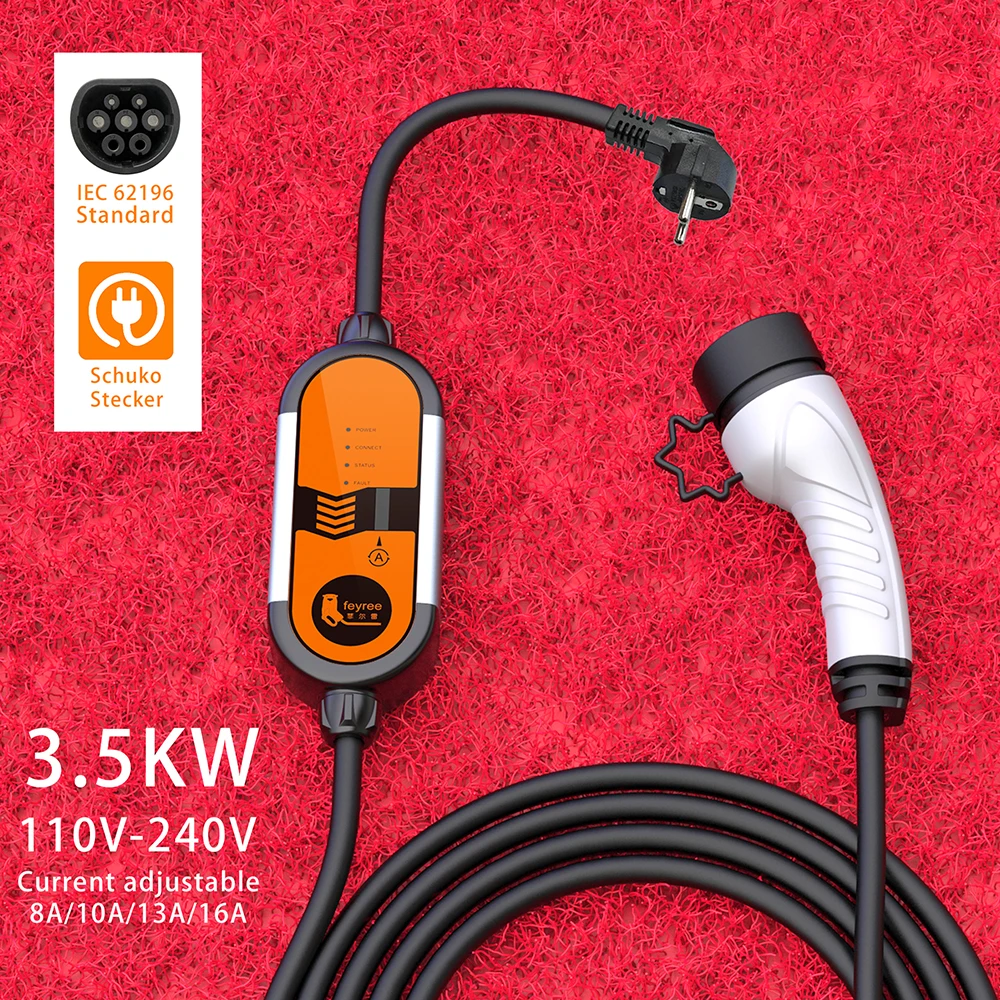 Rosaking Cable Recharge Voiture Electrique 11kW,Type 2 5M Câble de Recharge  EV avec 3 Phases et IEC62196,16A Cable de Recharge Type 2 pour la Plupart  des Véhicules E Hybrides et électriques 