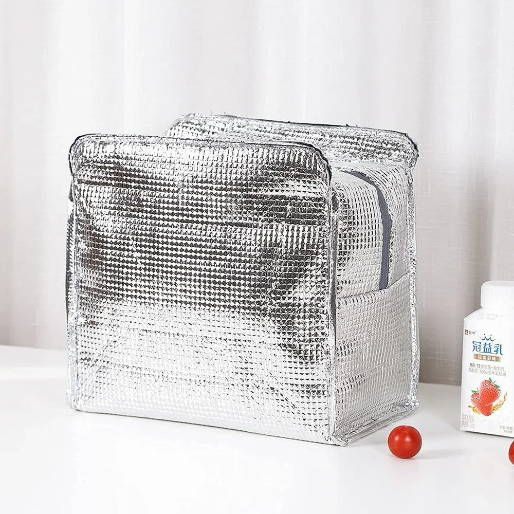Rose Gold Insulated Lunch Tote with Letter Print