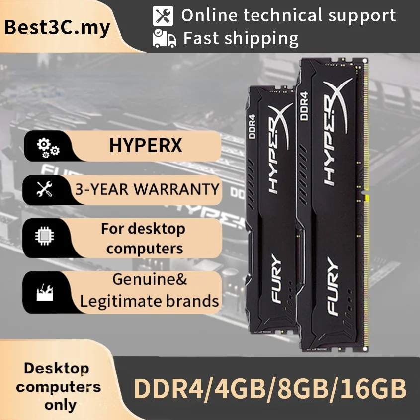 Hyperx Memoria 8GB 4GB 16GB 32GB 2133MHz 2400MHz 2666MH