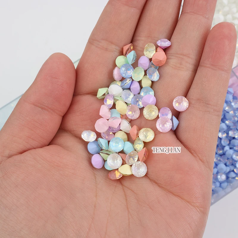 새로운 라운드 6MM/8MM 모카 둥근 모양 지적 바닥 네일 아트 라인 석 스톤 DIY 매니큐어 다이아몬드