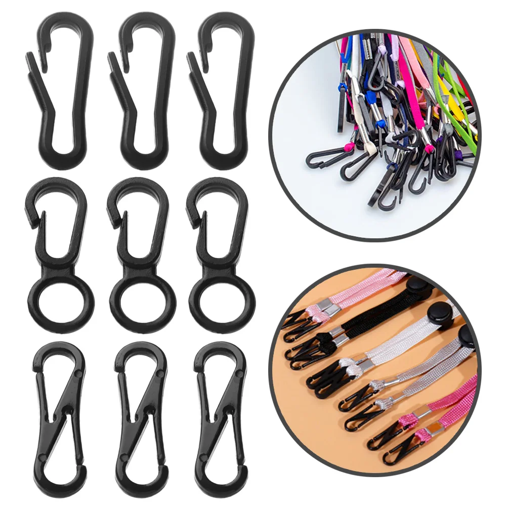 20pcs Plastic Mini Spring Backpack Clasps EDC Keychain Buckle Outdoor Cap Rope Fastener Rope Buckle Glasses Fastener Accessories