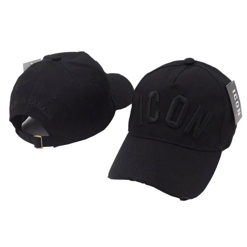 Wholesale High Quality Cotton Baseball Caps ICON Logo  Letters High Quality Cap Men Women Hat Black Cap Dad Hats baseball flat cap