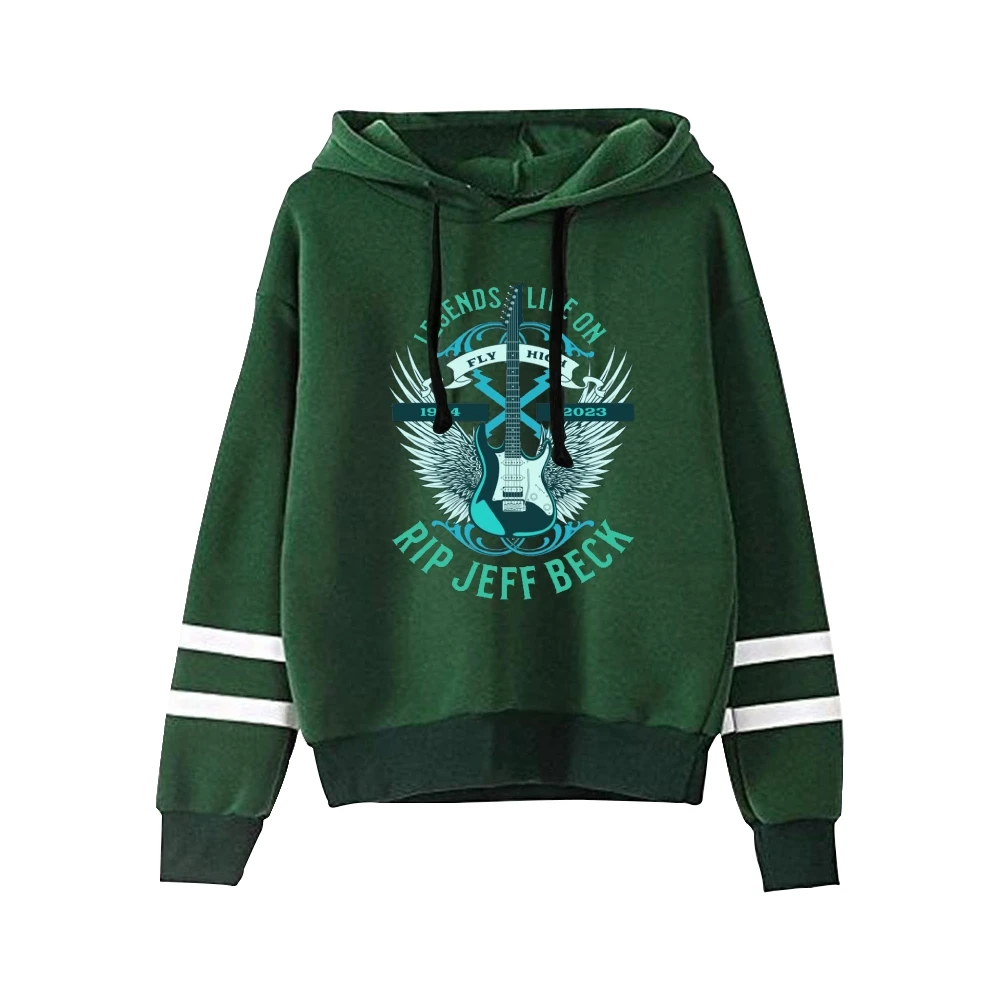 Jeff Beck 1944-2023 Legends Live On Pocketless Parallel Bars Sleeve Sweatshirts Women Men's Hooded Rest in Peace Unisex Clothes