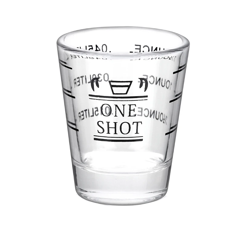 Espresso Mini Glass with Graduated Measuring Cup, Espresso Extractor, Modern, Simple, Household, Kitchen, Round, Thickened Ounce