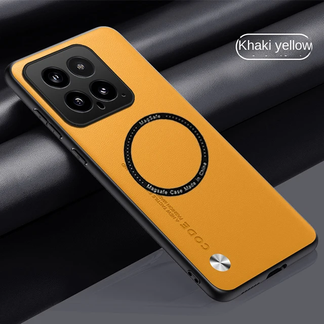 

Magnetic Wireless Charging Leather Case For Xiaomi Mi 14 13T 1312s Ultra Mi14 Pro Accessory Thin Cases Magsafe Cover