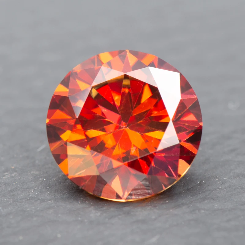 

Moissanite Lab Grown Diamond Garnet Colored Round Cut Certified Moissanita Lab Grown Diamond Passed Tester for Jewelry Making