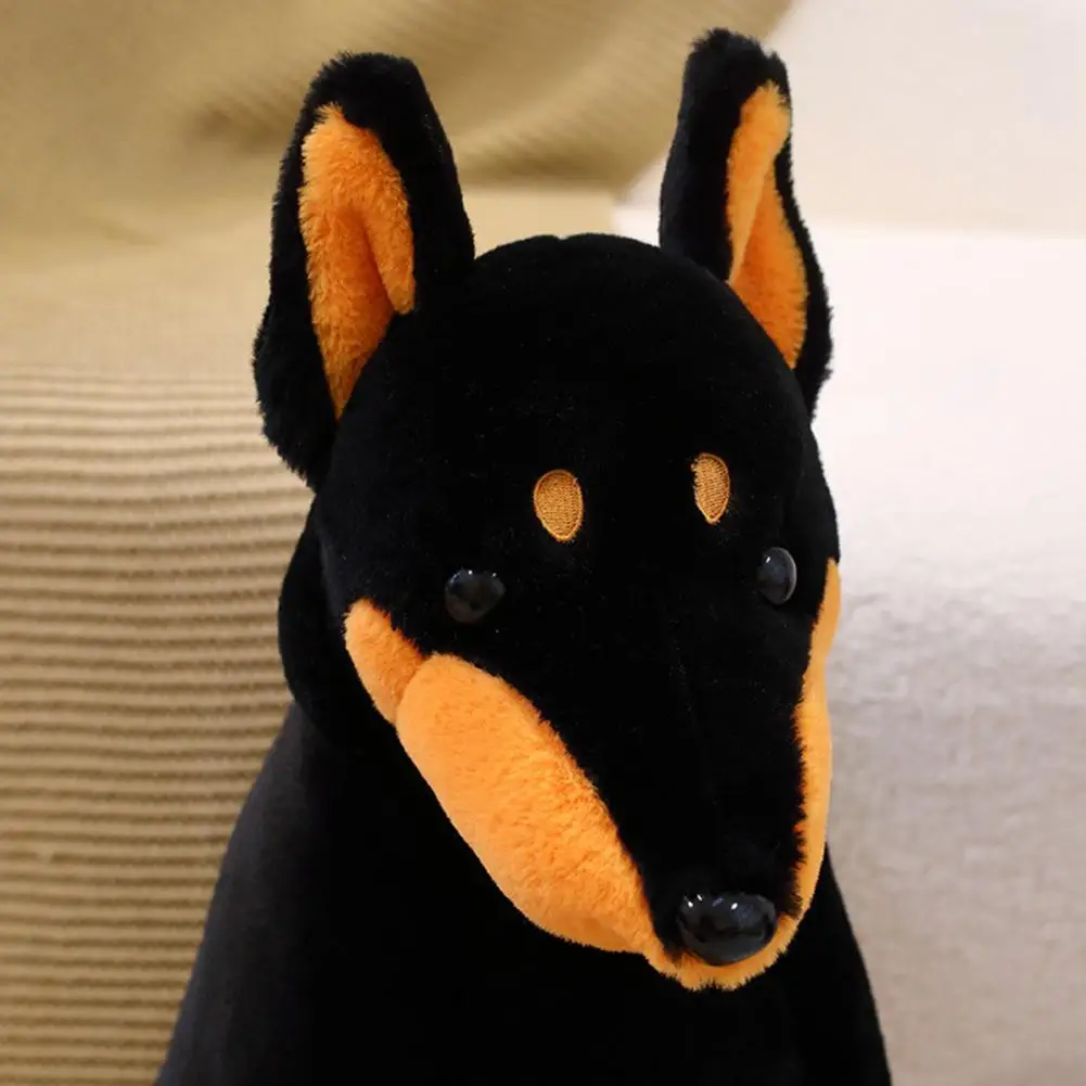 

Игрушка для собаки с имитацией, пушистая плюшевая игрушка Doberman Pinscher, мягкая кукла-животное для украшения дома, детский комфорт для подруги