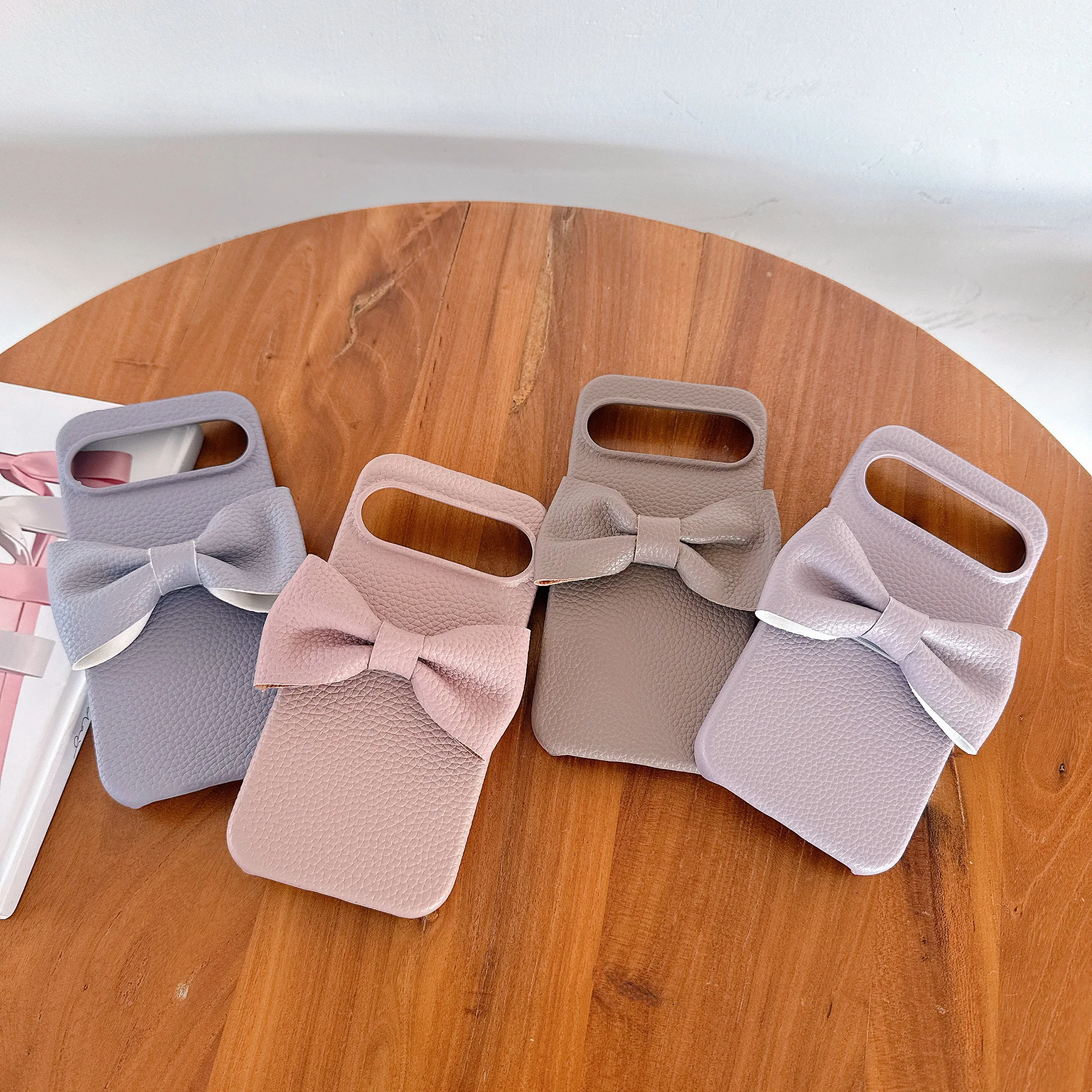 Elegant Fashion Leather Bow Stand Case Cover